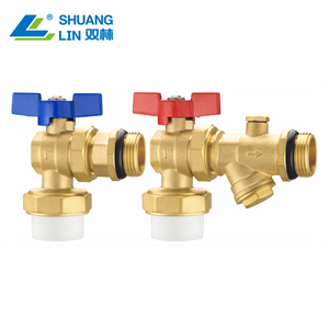 Angle Ball Valve Set with Strainer