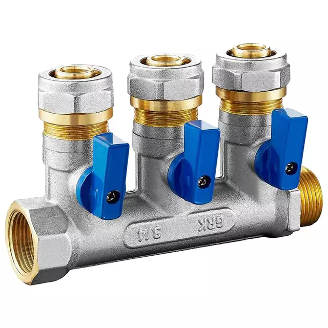 Compact Nickel Plated Brass Manifold