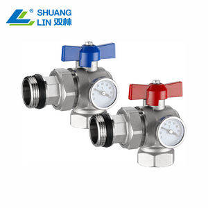 Angle Ball Valve with Gauge